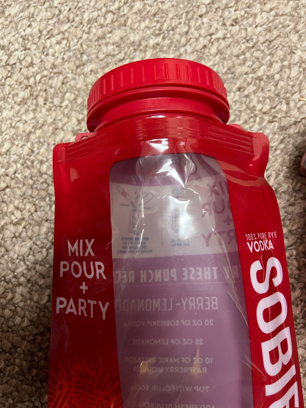 New 3 Red Portable Pour Spout Pouch - Reusable Party Drink Dispenser - Picture 5 of 9